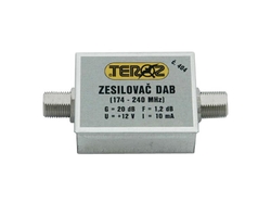 Anténní zesilovač Teroz 404X, DAB, G20dB, F1,2dB, U98dBμV, F-F