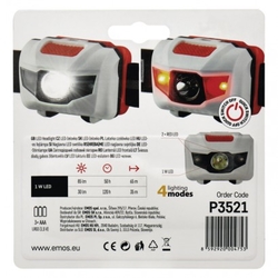 LED čelovka P3521, 85 lm, 30m, 3× AAA