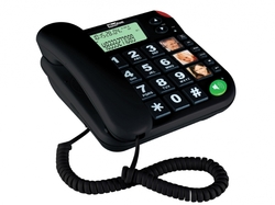 - šnůrový telefon s velkými tlačítky vhodný pro seniory - černý
