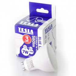 Tesla GU100740-2 LED žárovka GU10, 7W, 230V, 560lm, 110°, 25 000 hod, 4000K denní bílá