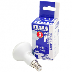 Tesla R5140540-7 LED žárovka Reflektor R50, E14, 5W, 230V, 450lm, 180°, 25 000h, 4000K denní bílá