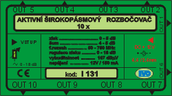 IVO I131F aktivní rozbočovač 10x výstup"F" 10dB zisk + zdroj 12V