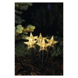 LED vánoční zapichovací hvězdy, 30 cm, venkovní i vnitřní, teplá bílá, časovač