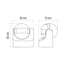 PIR senzor (pohybové čidlo) IP44 1200W, bílý