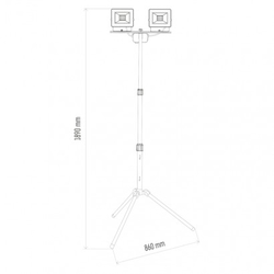 LED reflektor HOBBY SLIM, 2× 30W + trojnožka