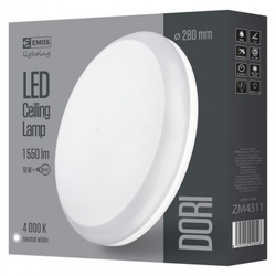 LED přisazené svítidlo Dori, kruhové bílé 18W neutr.b., IP54