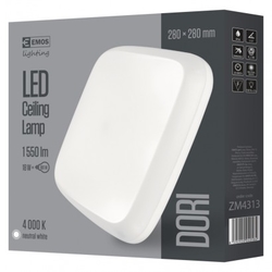 LED přisazené svítidlo Dori, čtvercové bílé 18W neut.b.,IP54
