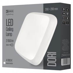 LED přisazené svítidlo Dori, čtvercové bílé 24W n.b.,IP54