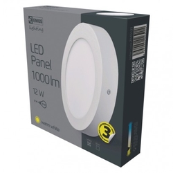 LED panel 170mm, kruhový přisazený bílý, 12W teplá bílá
