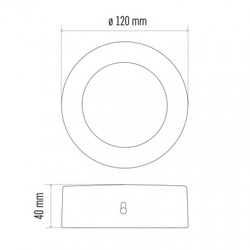 LED panel 120mm, kruhový přisazený stříbrný, 6W neutr. bílá