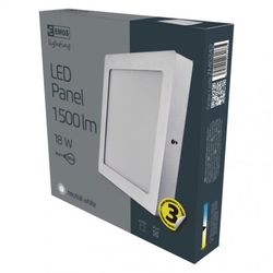 LED panel 224×224, čtvercový přisazený stříbrný, 18W neut.b.