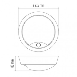 LED přisazené svítidlo, kruhové č/b 14W neutrální bílá