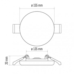 LED panel 155mm, kruhový vestavný bílý, 13W neutr. b., IP65