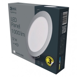 LED panel 175mm, kruhový vestavný stříbrný, 12W neutr. bílá