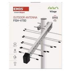 Anténa univerzální VILLAGE FISH–V700, DVB-T2, DAB, filtr LTE/4G/5G