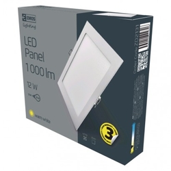 LED panel 170×170, čtvercový vestavný bílý, 12W teplá bílá
