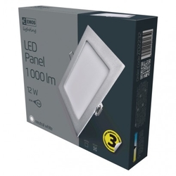 LED panel 170×170, čtvercový vestavný stříbrný, 12W neutr.b.