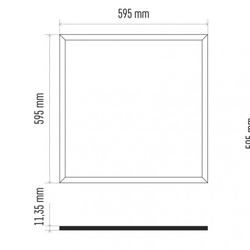LED panel 60×60, čtvercový vestavný bílý, 40W neutr. b. UGR