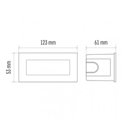 LED orientační vestavné svítidlo 123×53, 1,5W tep. bílá,IP65