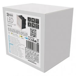 LED orientační vestavné svítidlo 80×80, 1,5W teplá bílá,IP65