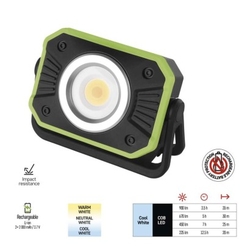 COB LED nabíjecí pracovní reflektor P4542, 900 lm, 2×2000 mAh