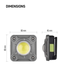 COB LED nabíjecí pracovní reflektor P4543, 1200 lm, 2000 mAh