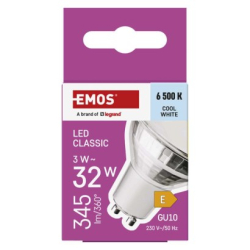 LED žárovka Classic MR16 / GU10 / 3 W (32 W) / 345 lm / studená bílá
