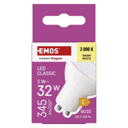 LED žárovka Classic MR16 / GU10 / 3 W (32 W) / 345 lm / teplá bílá
