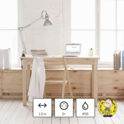 Prodlužovací kabel 1,5 m / 2 zásuvky+2×USB A+1×USB C  / bílý / PVC / 1,5 mm2