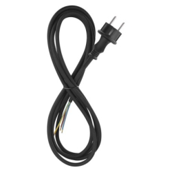 Flexo šňůra guma/neopren 3× 1mm2, 3m, černá