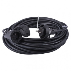Prodlužovací kabel gumový – spojka, 20m, 3× 2,5mm2
