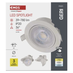 LED bodové svítidlo GERI 6,5W 780LM IP20 CCT bílá