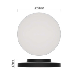 LED přisazené svítidlo DIONI kruhové, černé, 15W, se změnou CCT