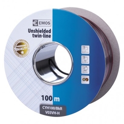 Dvojlinka nestíněná 2x1,0mm černo-rudá, 100m