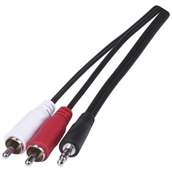 Kabel JACK 3,5mm stereo, vidlice - 2x CINCH vidlice 3m