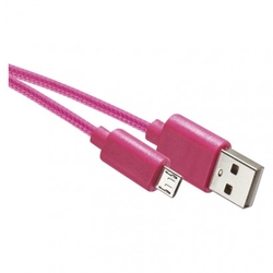 USB kabel 2.0 A/M - micro B/M 1m růžový