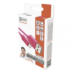 USB kabel 2.0 A/M - micro B/M 1m růžový