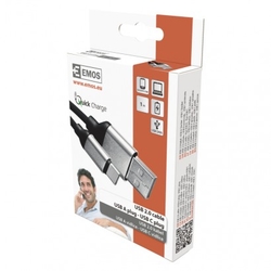USB kabel 2.0 A/M - C/M 1m černý