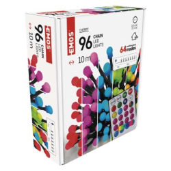 LED vánoční cherry řetěz – kuličky, 10 m, RGB, ovladač, programy, časovač