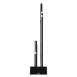 LED svícen černý, 27,5 cm, 3x AA, vnitřní, teplá bílá, časovač