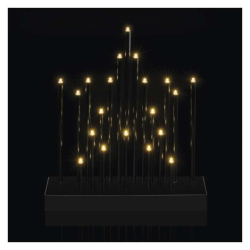 LED svícen černý, 27,5 cm, 3x AA, vnitřní, teplá bílá, časovač