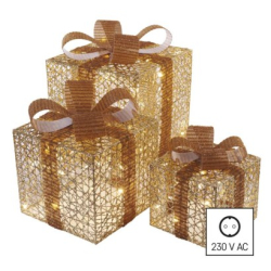 LED dárky, 3 velikosti, vnitřní, teplá bílá