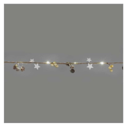 LED vánoční girlanda – šišky, 1,7 m, 2x AA, vnitřní, teplá bílá