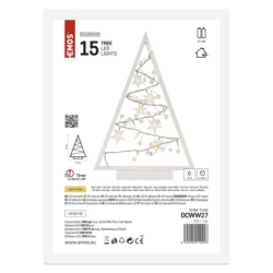 LED dekorace – svítící stromeček s ozdobami, 40 cm, 2x AA, vnitřní, teplá bílá, časovač