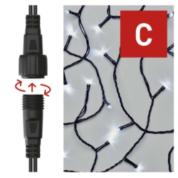 Standard LED spojovací vánoční řetěz, 10 m, venkovní i vnitřní, studená bílá