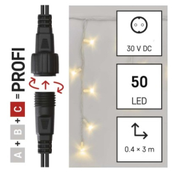 Profi LED spojovací řetěz bílý – rampouchy, 3 m, venkovní, teplá bílá
