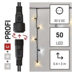 Profi LED spojovací řetěz problikávající – rampouchy, 3 m, venkovní, teplá/studená bílá