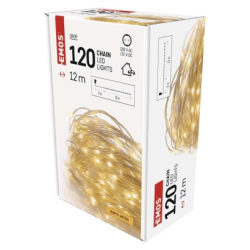 LED vánoční drop řetěz, 12 m, venkovní i vnitřní, teplá bílá, časovač