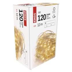 LED vánoční drop řetěz, 12 m, venkovní i vnitřní, teplá bílá, časovač