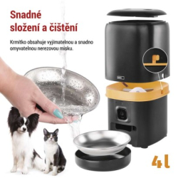 GoSmart dávkovač krmiva s kamerou, 4 l, černý, Wi-Fi